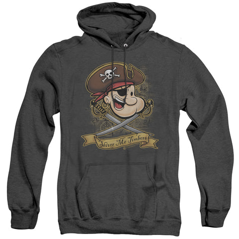 Popeye/shiver Me Timbers - Adult Heather Hoodie - Black