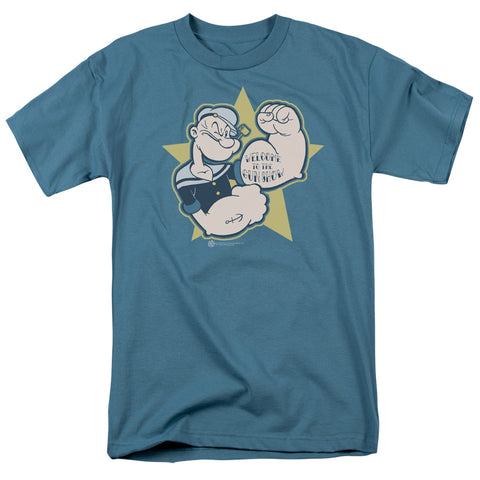 Popeye/welcome To The Gun Show - S/s Adult 18/1 - Slate