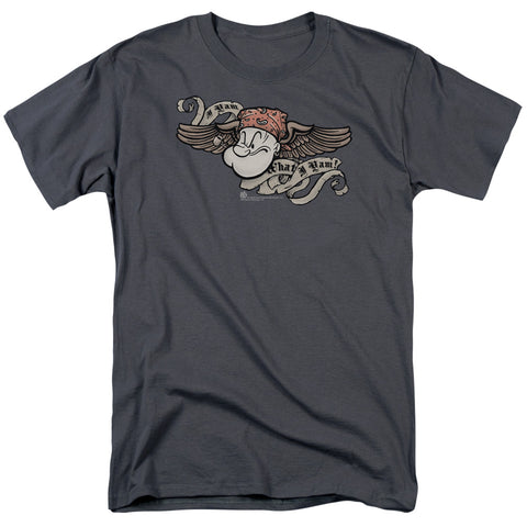 Popeye/i Am - S/s Adult 18/1 - Charcoal