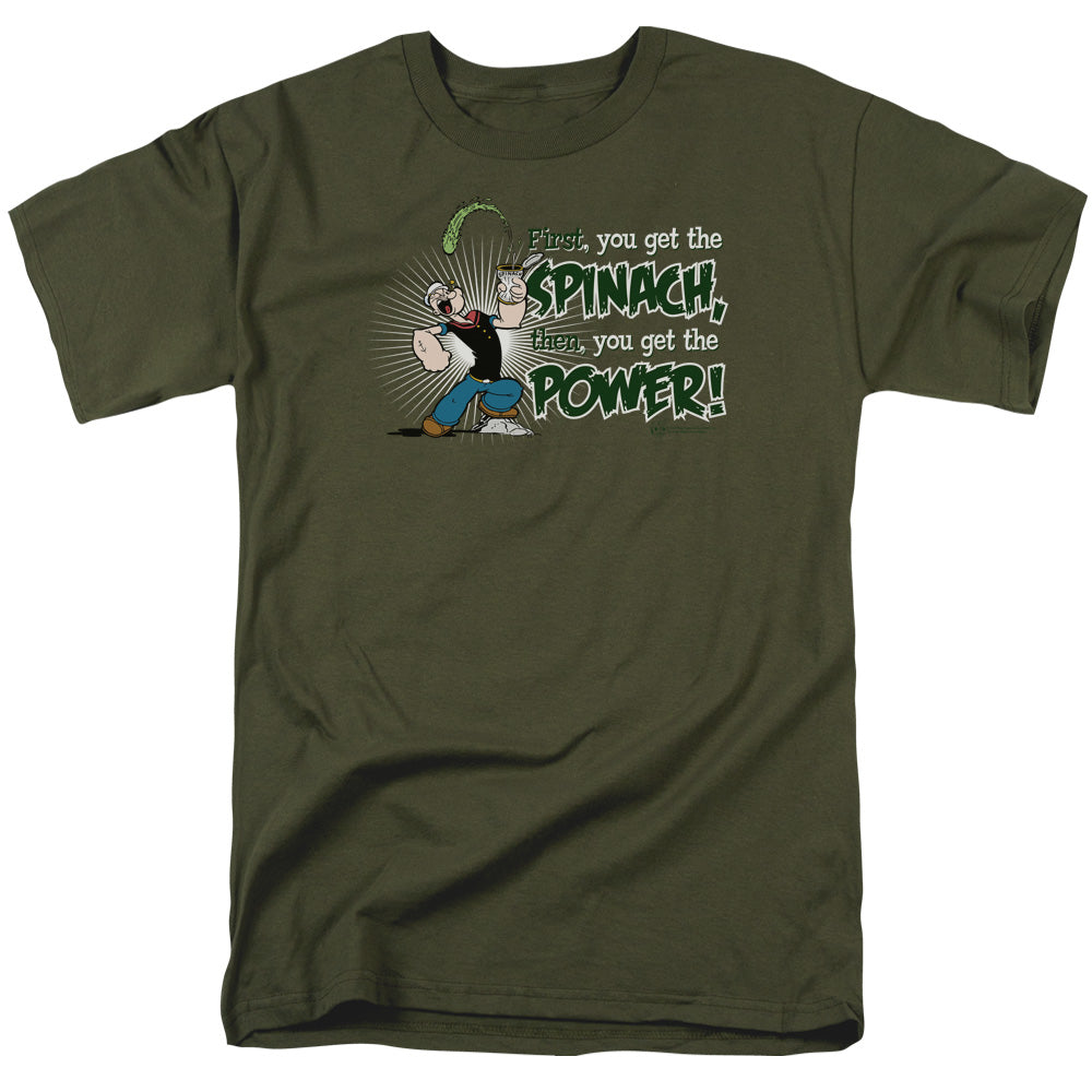 Popeye/spinach Power - S/s Adult 18/1 - Military Green