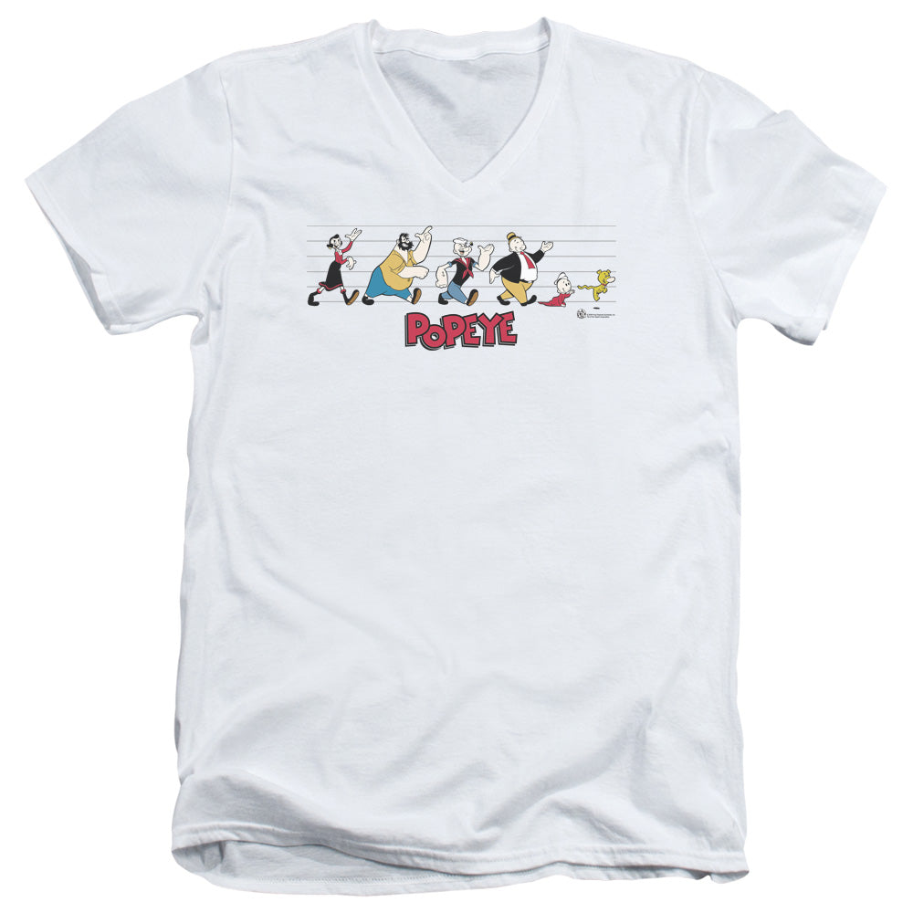 Popeye/the Usual Suspects - S/s Adult V-neck - White