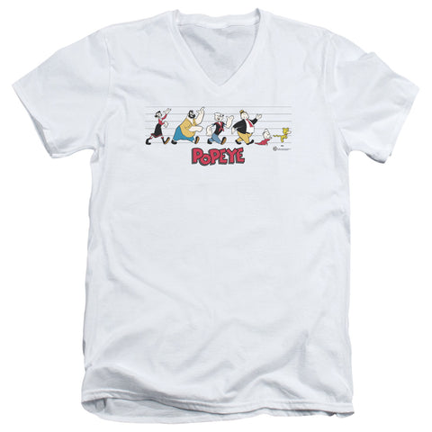 Popeye/the Usual Suspects - S/s Adult V-neck - White