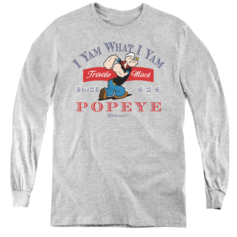 Popeye/i Yam What I Yam - Youth Long Sleeve Tee - Athletic Heather