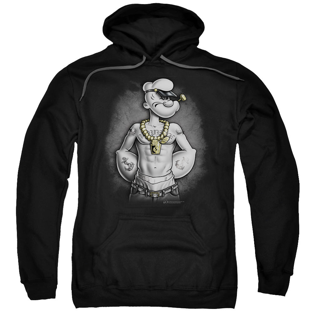 Popeye/hardcore-adult Pull-over Hoodie-black