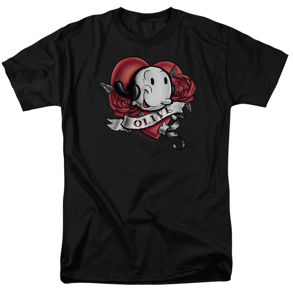 Popeye/olive Tattoo - S/s Adult 18/1 - Black