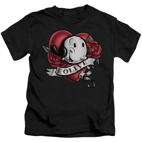 Popeye/olive Tattoo - S/s Juvenile 18/1 - Black