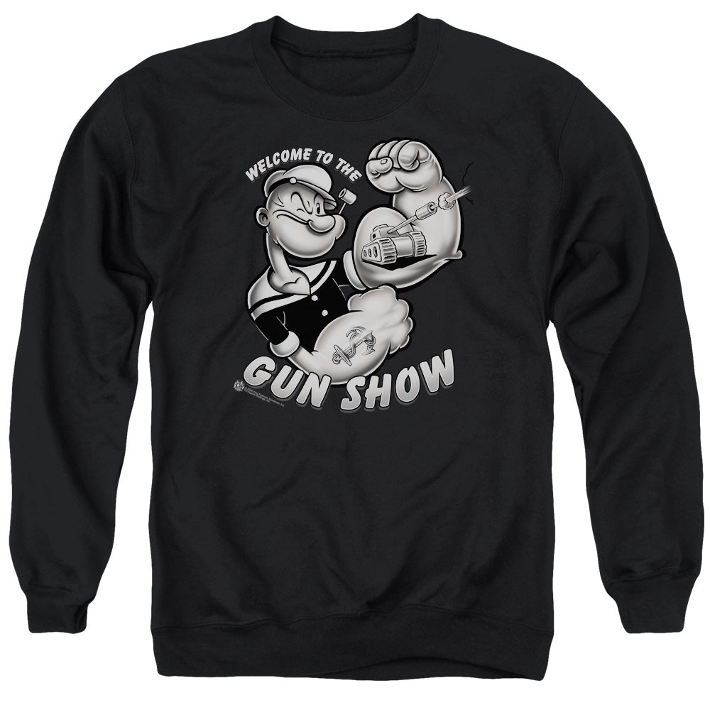 Popeye/gun Show - Adult Crewneck Sweatshirt - Black