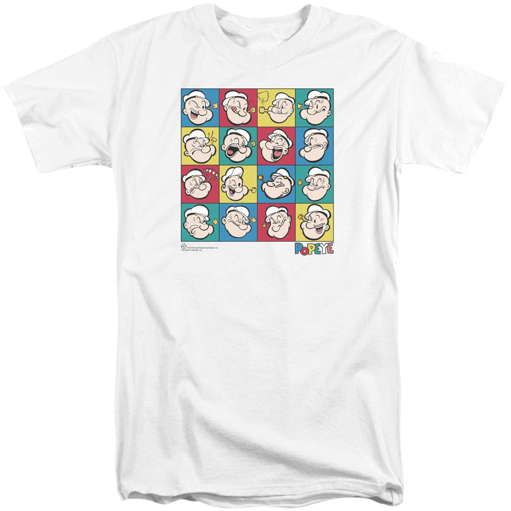 Popeye/color Block-s/s Adult Tall-white