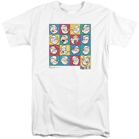 Popeye/color Block-s/s Adult Tall-white