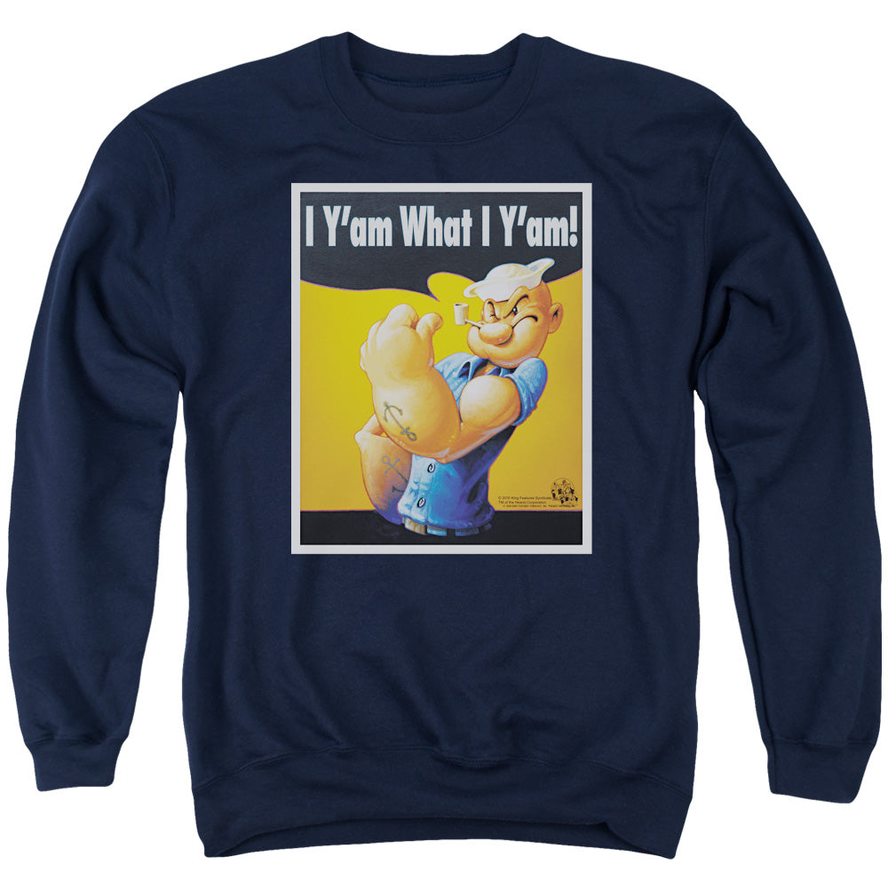 Popeye/i Can Do It - Adult Crewneck Sweatshirt - Navy