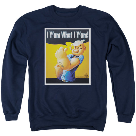 Popeye/i Can Do It - Adult Crewneck Sweatshirt - Navy