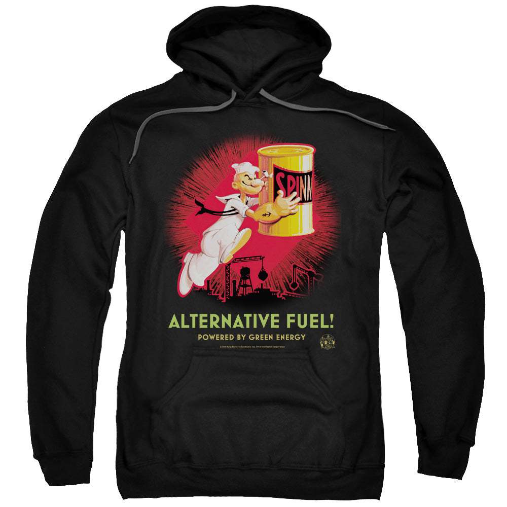 Popeye/alternative Fuel-adult Pull-over Hoodie-black