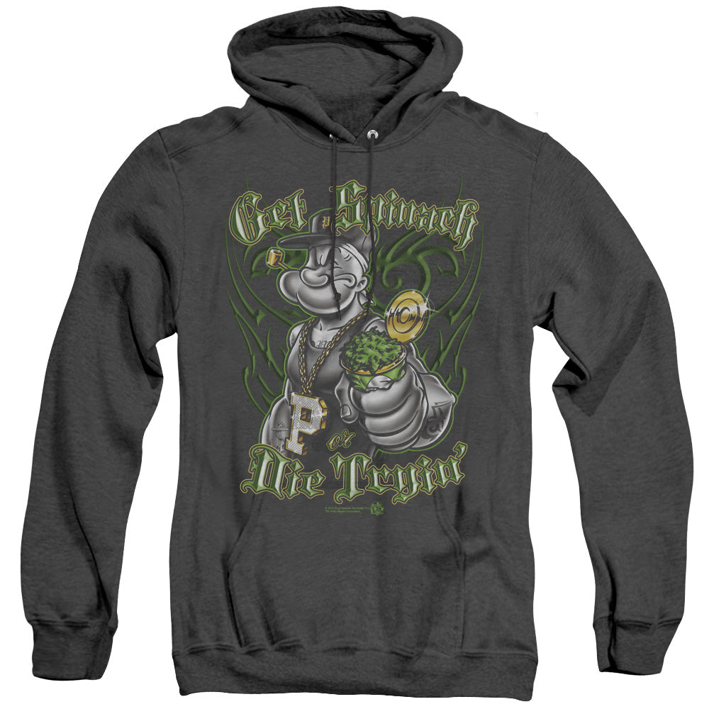 Popeye/get Spinach - Adult Heather Hoodie - Black