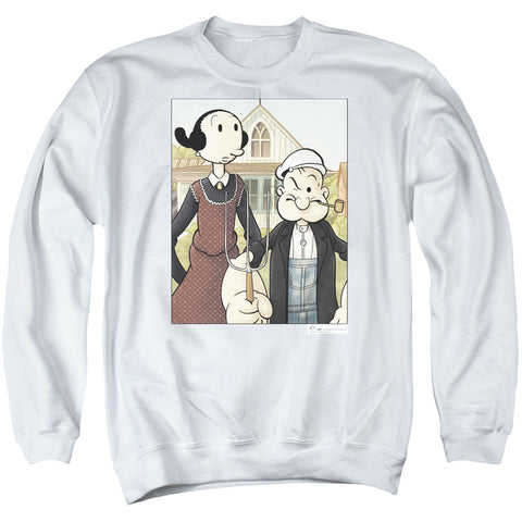 Popeye/popeye Gothic - Adult Crewneck Sweatshirt - White