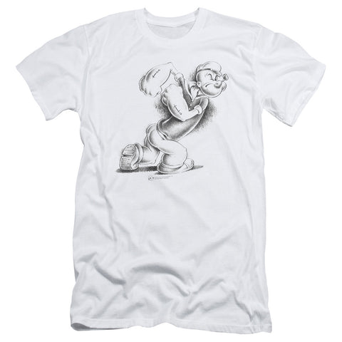 Popeye/here Comes Trouble - S/s Adult 30/1 - White