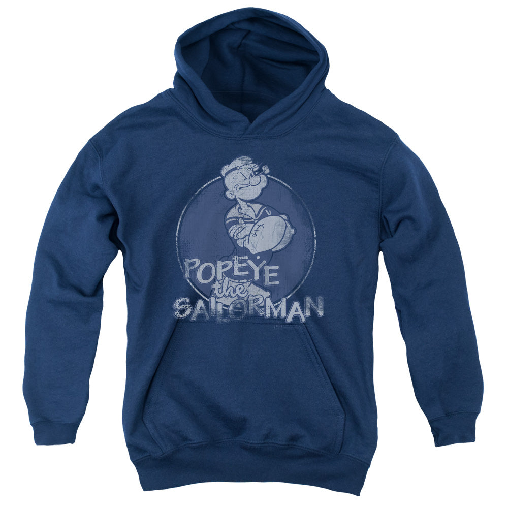 Popeye/original Sailorman-youth Pull-over Hoodie-navy