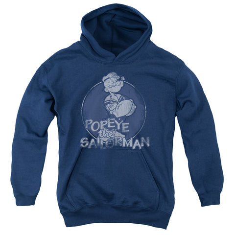 Popeye/original Sailorman-youth Pull-over Hoodie-navy