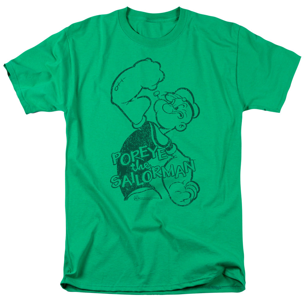 Popeye/spinach Strong - S/s Adult 18/1 - Kelly Green