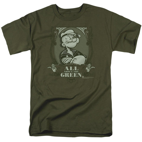 Popeye/all About The Green - S/s Adult 18/1 - Military Green