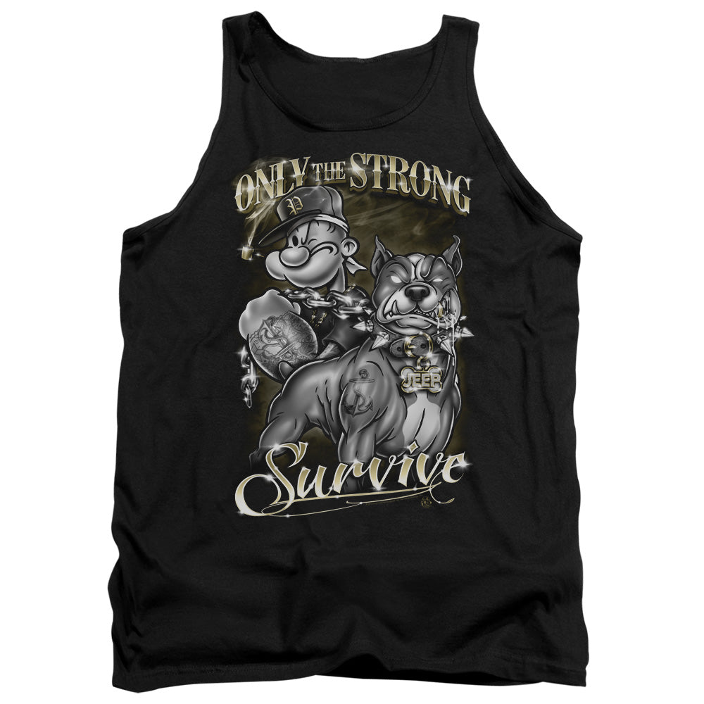 Popeye/only The Strong - Adult Tank - Black