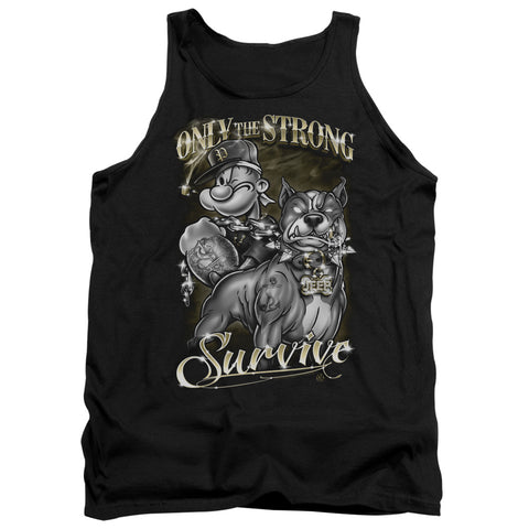 Popeye/only The Strong - Adult Tank - Black