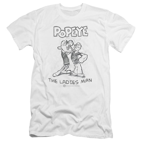 Popeye/ladies Man-premuim Canvas Adult Slim Fit 30/1-white