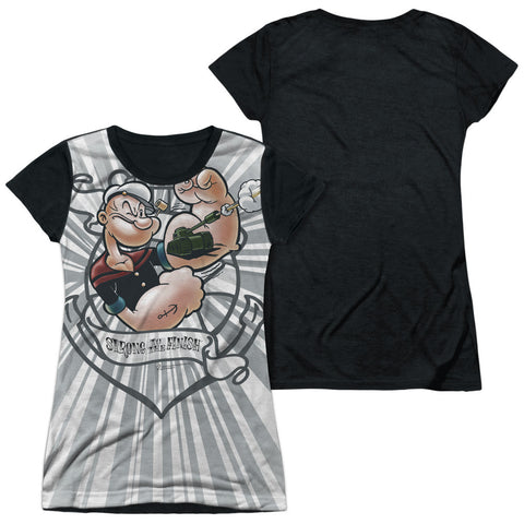 Junior Cap Sleeve 100% Poly Black Back