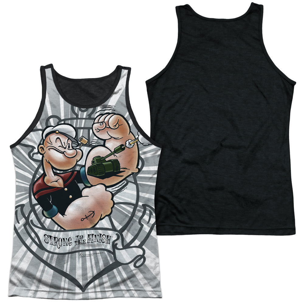 Adult 100% Poly Tank Top Black Back