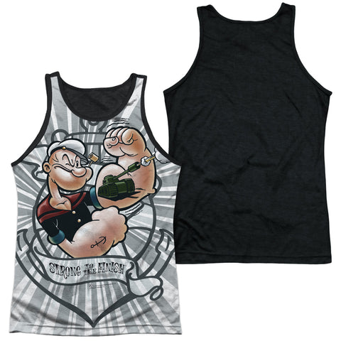 Adult 100% Poly Tank Top Black Back