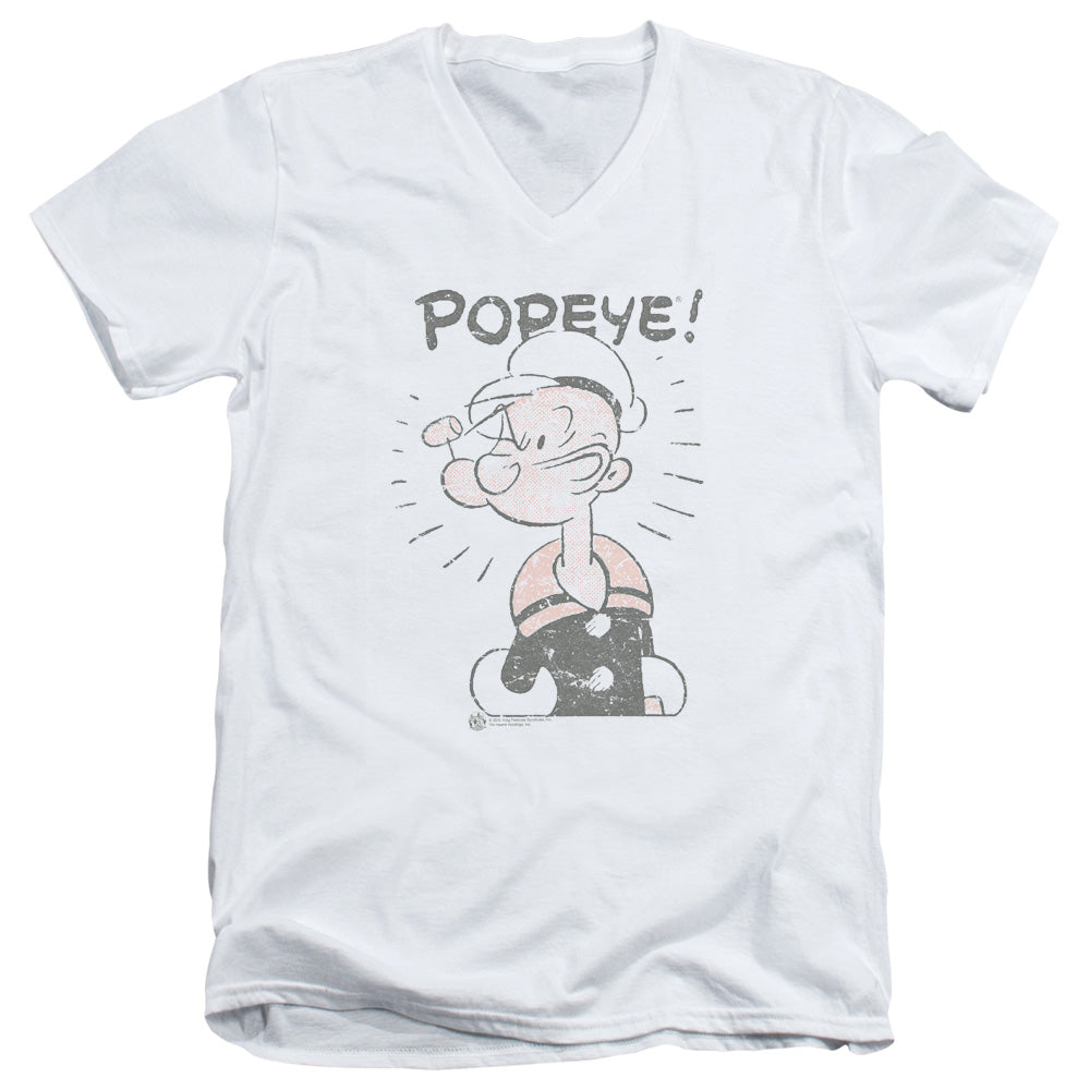 Popeye/old Seafarer-s/s Adult V-neck 30/1-white