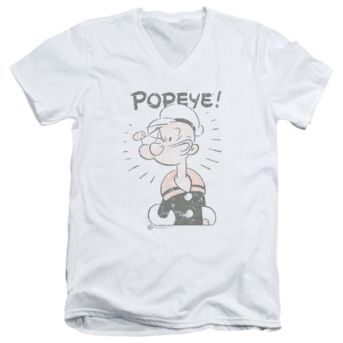 Popeye/old Seafarer-s/s Adult V-neck 30/1-white