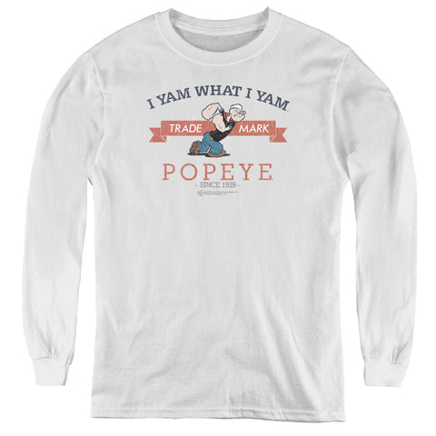 Popeye/vintage-youth Long Sleeve Tee-white
