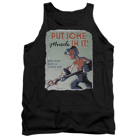 Popeye/hard Work-adult Tank-black