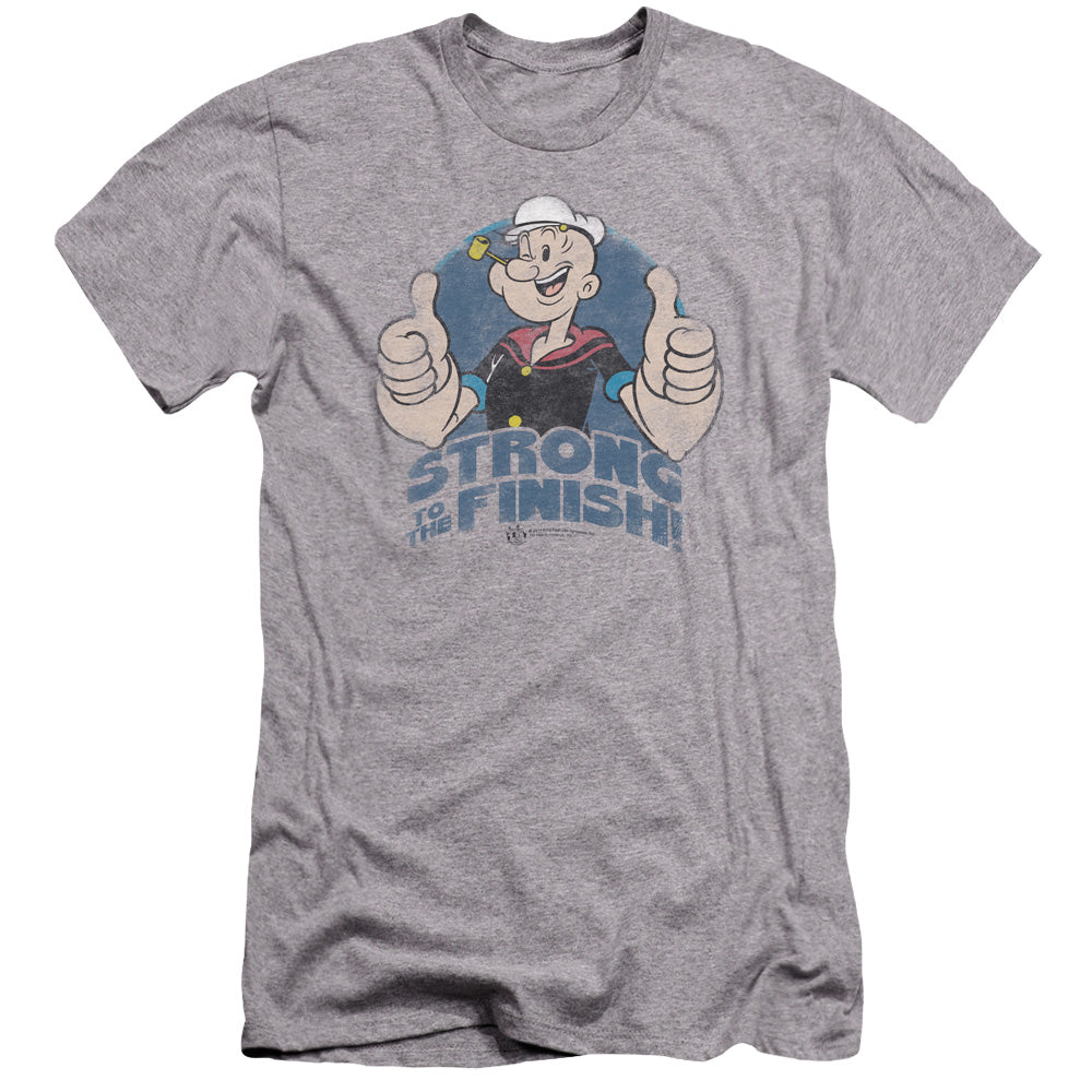 Popeye/to The Finish-premuim Canvas Adult Slim Fit 30/1-athletic Heather