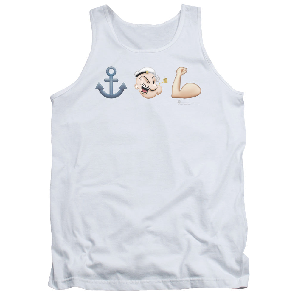 Popeye/emoji-adult Tank-white