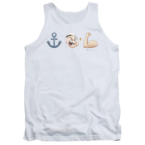 Popeye/emoji-adult Tank-white