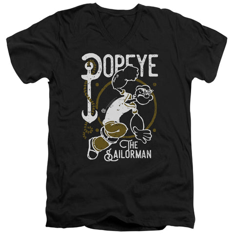 Popeye/vintage Sailor-s/s Adult V-neck 30/1-black