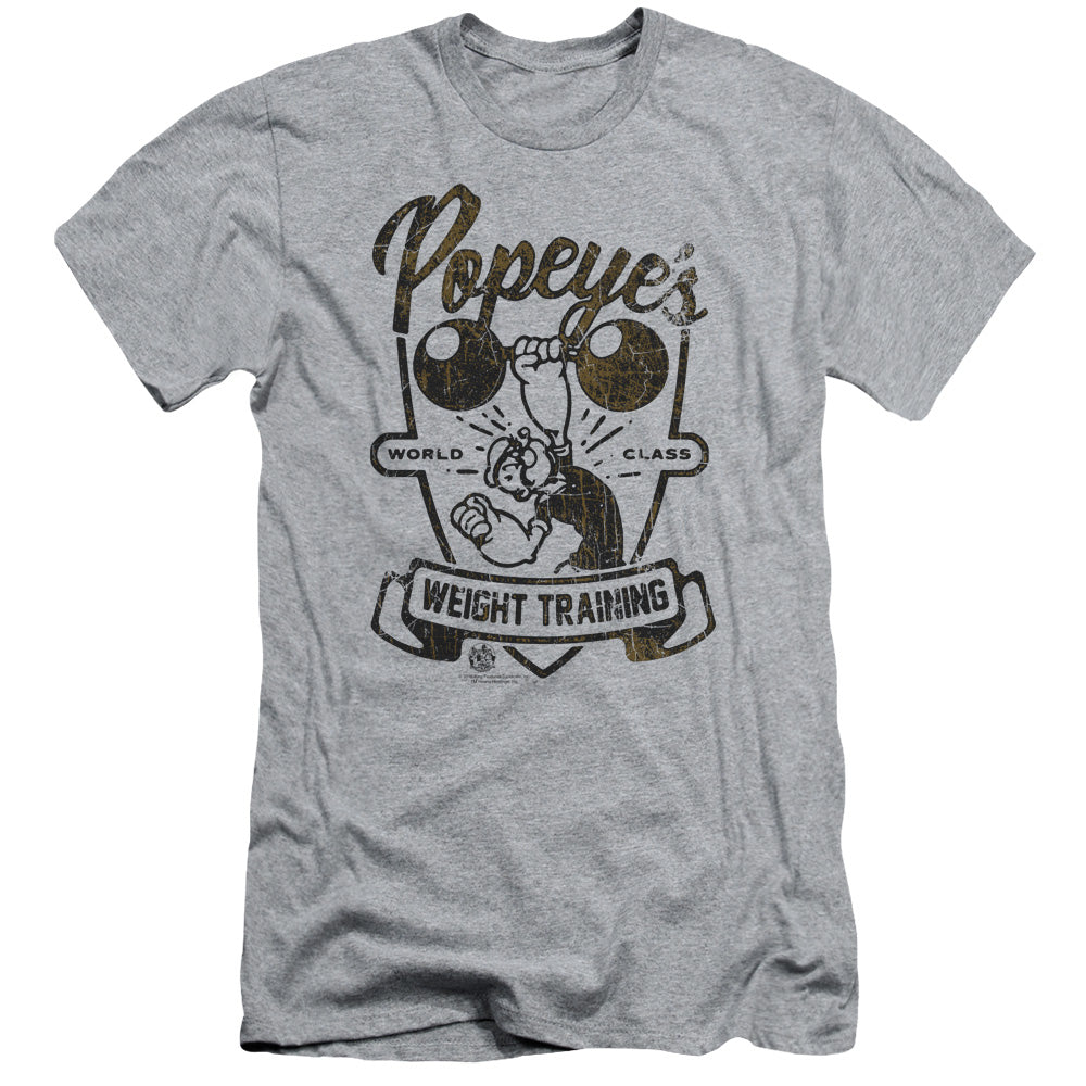 Popeye/weight Training-s/s Adult 30/1-athletic Heather