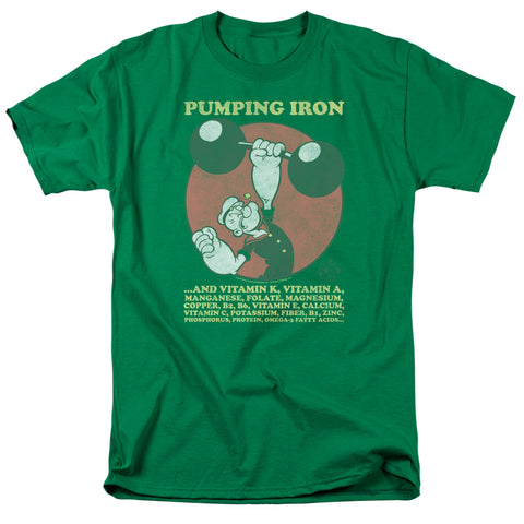 Popeye/pumping Iron-s/s Adult 18/1-kelly Green