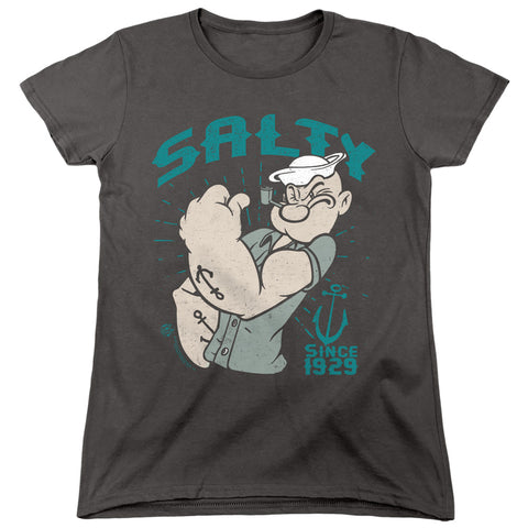 Popeye/salty Since-s/s Women's Tee-charcoal