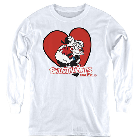 Popeye/sweethearts-youth Long Sleeve-white