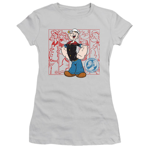 Popeye/through The Years-s/s Junior Sheer-silver