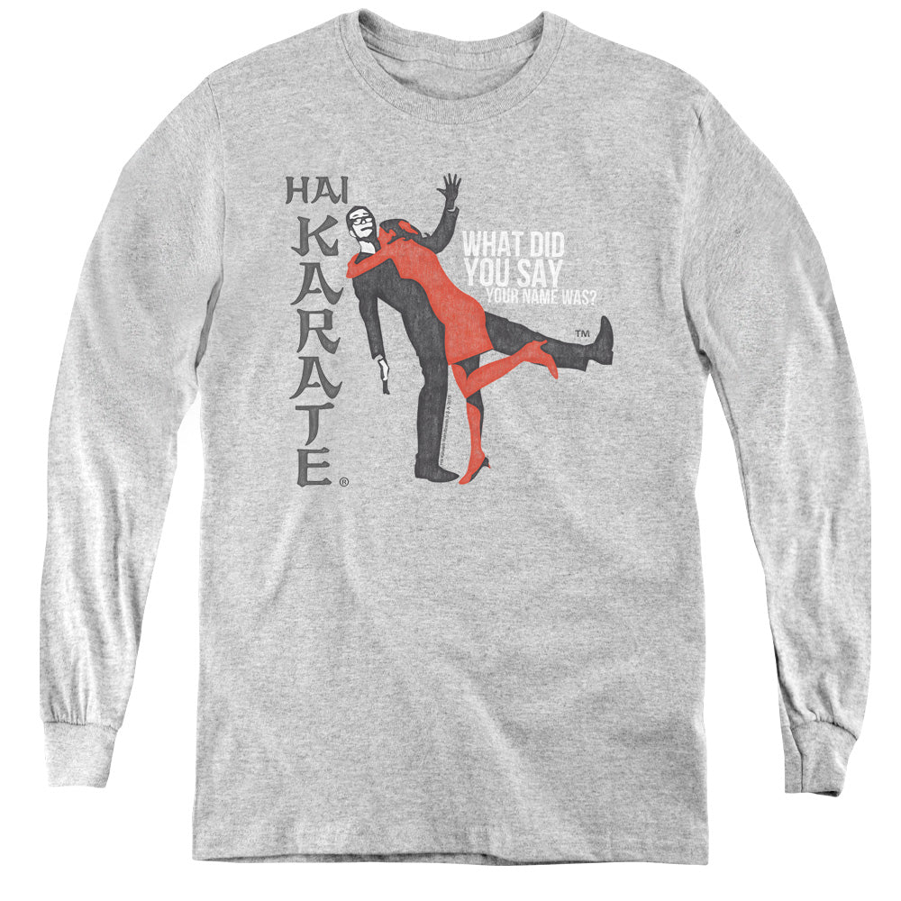 Hai Karate/name - Youth Long Sleeve Tee - Athletic Heather