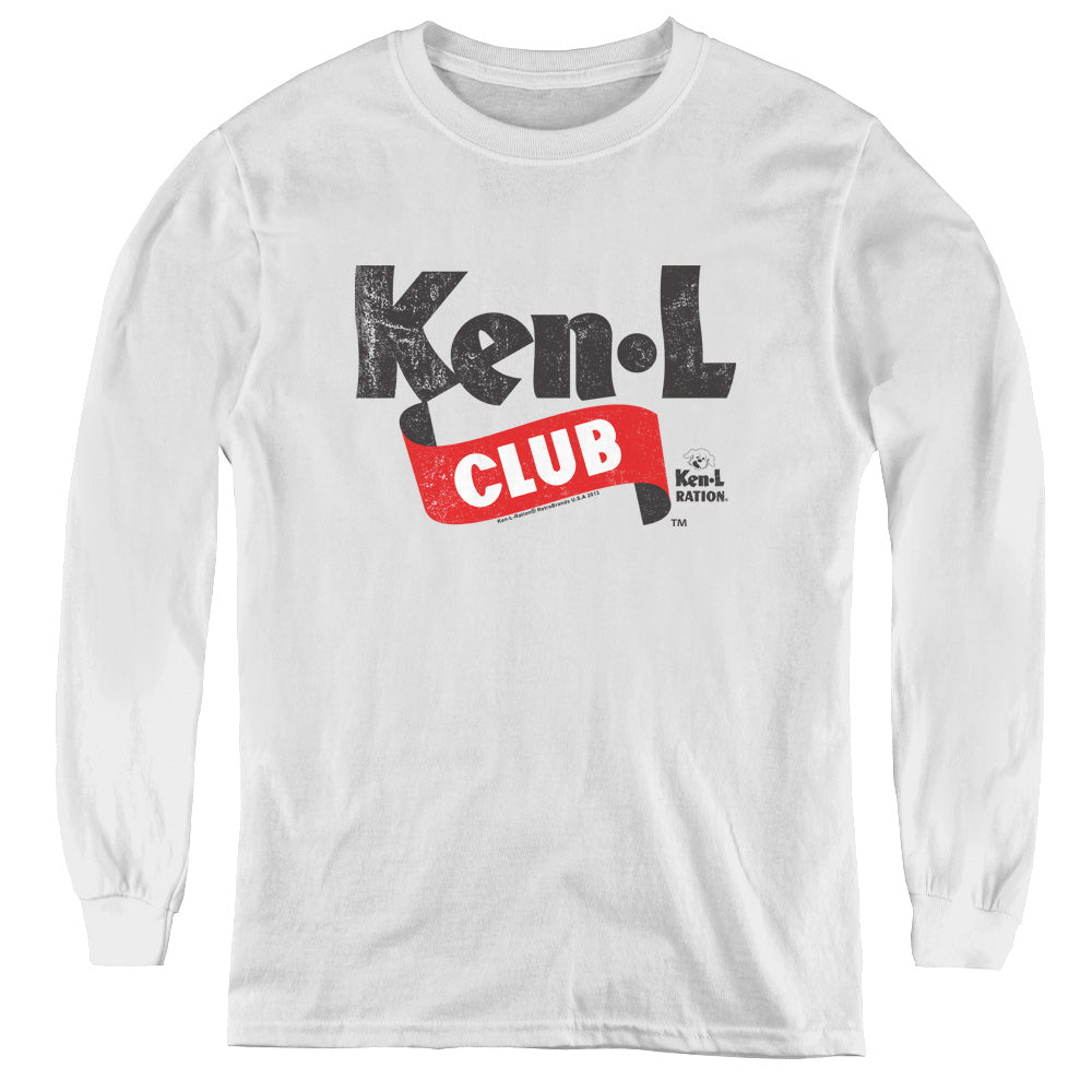 Ken L Ration/ken L Club - Youth Long Sleeve Tee - White