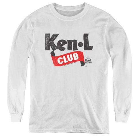 Ken L Ration/ken L Club - Youth Long Sleeve Tee - White