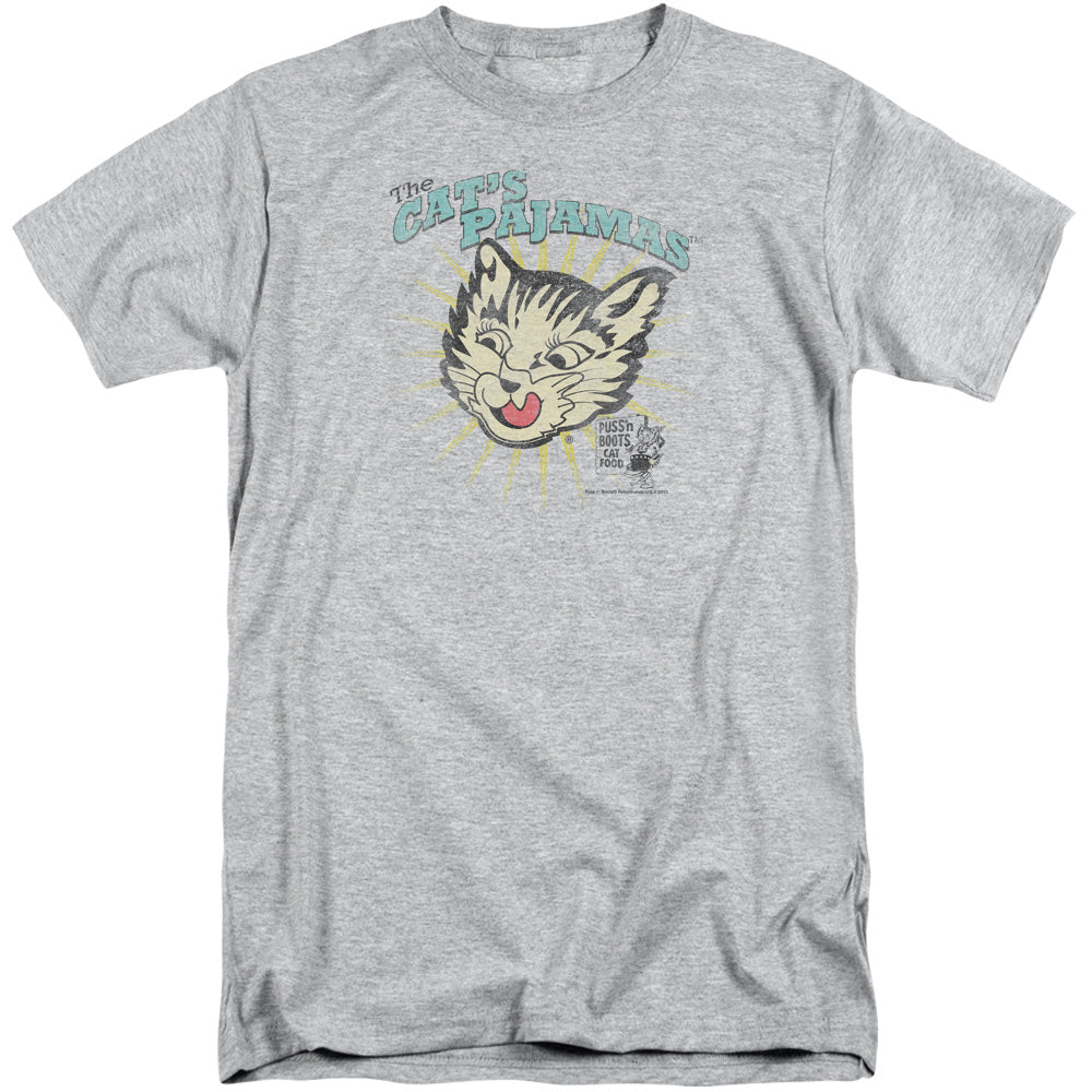 Puss N Boots/cats Pajamas-s/s Adult Tall-athletic Heather