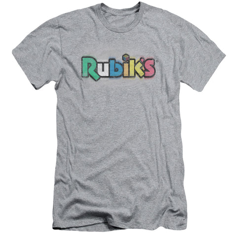 Rubiks Cube/old School Print-s/s Adult 30/1-athletic Heather