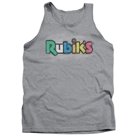 Rubiks Cube/old School Print-adult Tank-athletic Heather