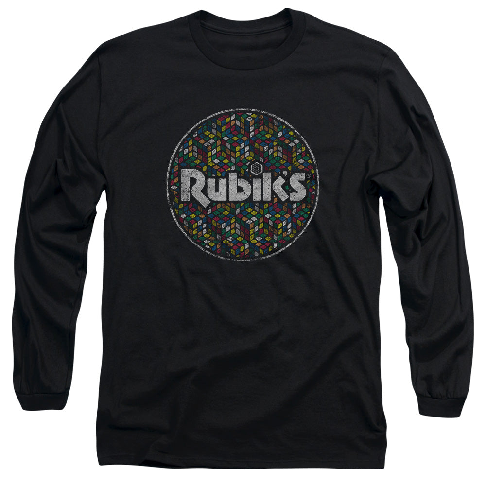 Rubiks Cube/circle Pattern- L/s Adult 18/1 -black
