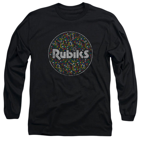 Rubiks Cube/circle Pattern- L/s Adult 18/1 -black